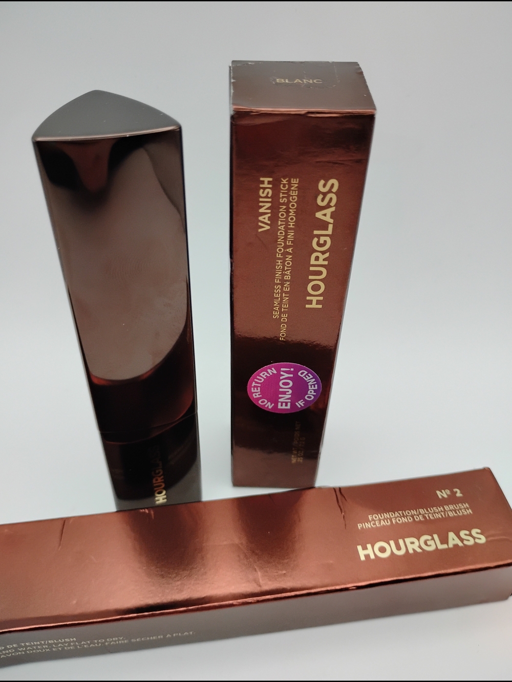 Hourglass Vanish Seamless Finish Foundation Stick In BLANC & No.02 Makeup Brush - Picture 5 of 9